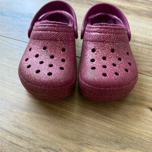 Kids Glitter Clogs - Pink